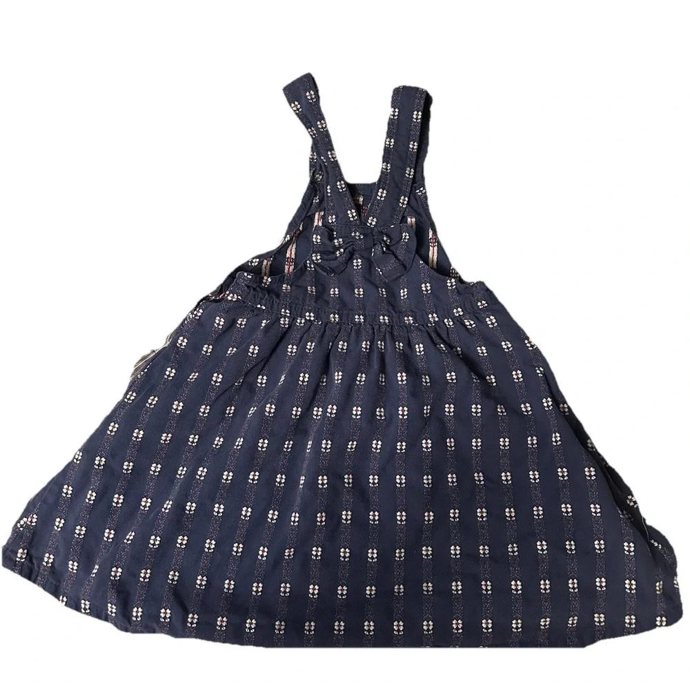 Vintage 1980s Girls‎ Oshkosh BGosh Floral Jumper Dress Denim Size 6 USA Made